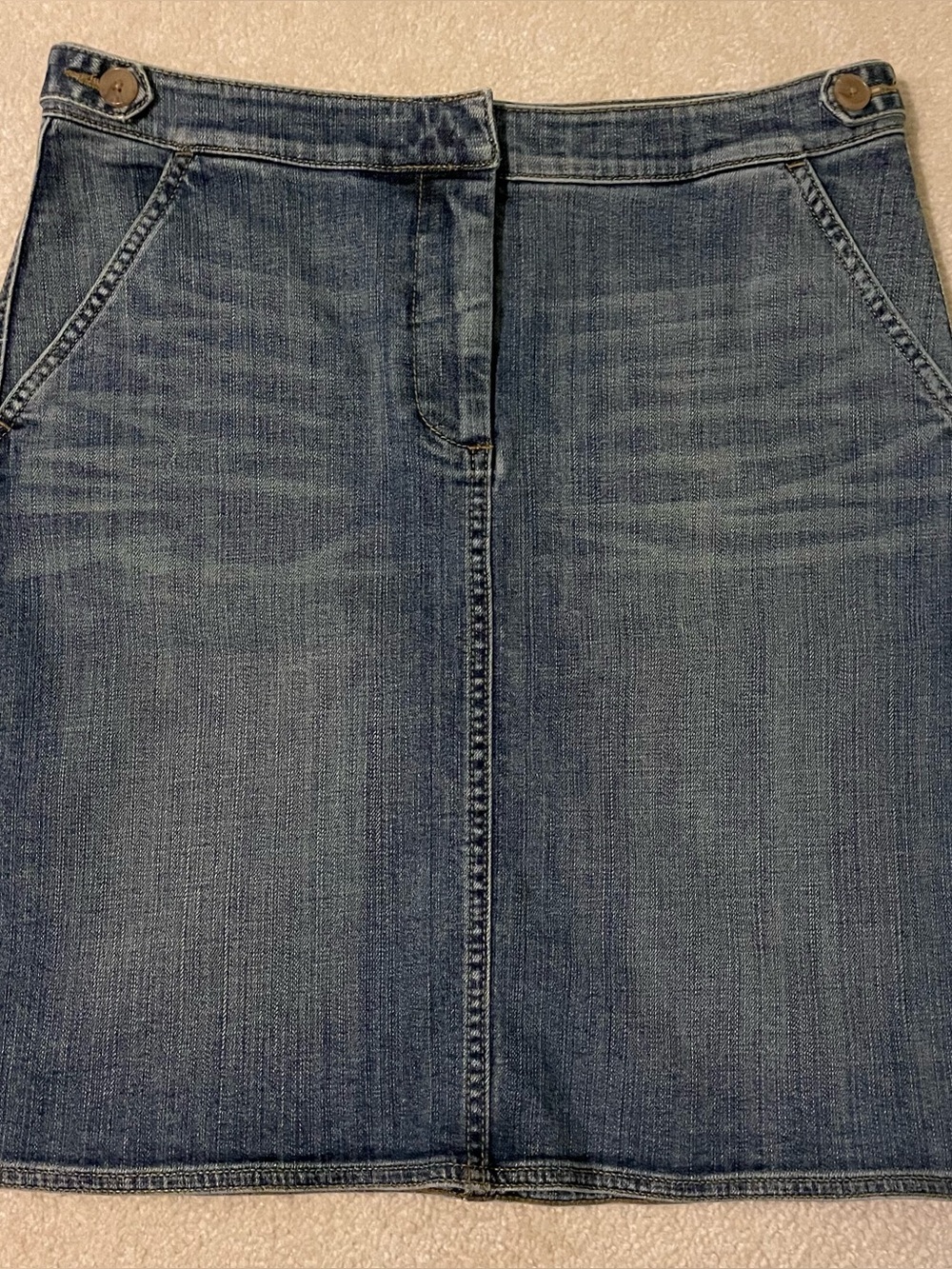 Lands’ End denim mini skirt-6 petite like new